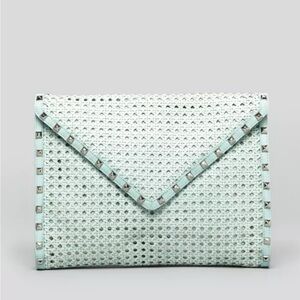 Rebecca Minkoff Light Green Studded Envelope Clutch